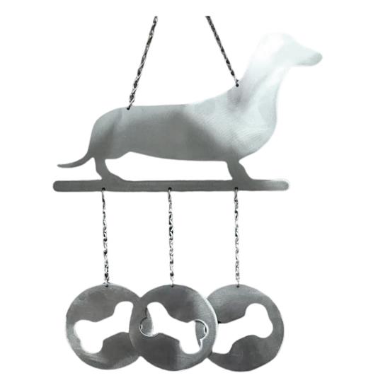 Goat Dachshund Metal Wind Chime Weather-proof Indoor Outdoor Garden Patio Animal Window Hanging Wind Bell Decoration Ornament Pendant Christmas Gifts