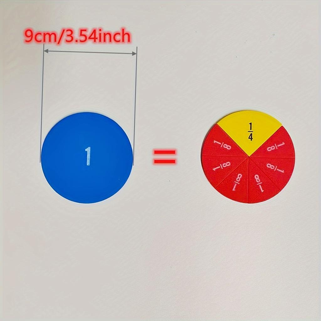 Соединительные дробные круги Манипуляции с дробями Радужный круг Математические игры с дробями Математическая игрушка Монтессори для детей