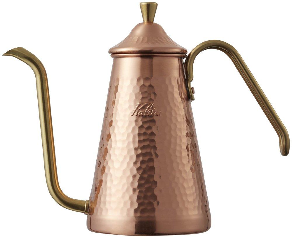 Кофейник Kalita Tsubame Sanjo Craftsmanship из меди 700 мл с узким горлышком, насадка для открытого огня, сделано в Японии, тонкий чайник для капель 700CU, кофеварка, чайник