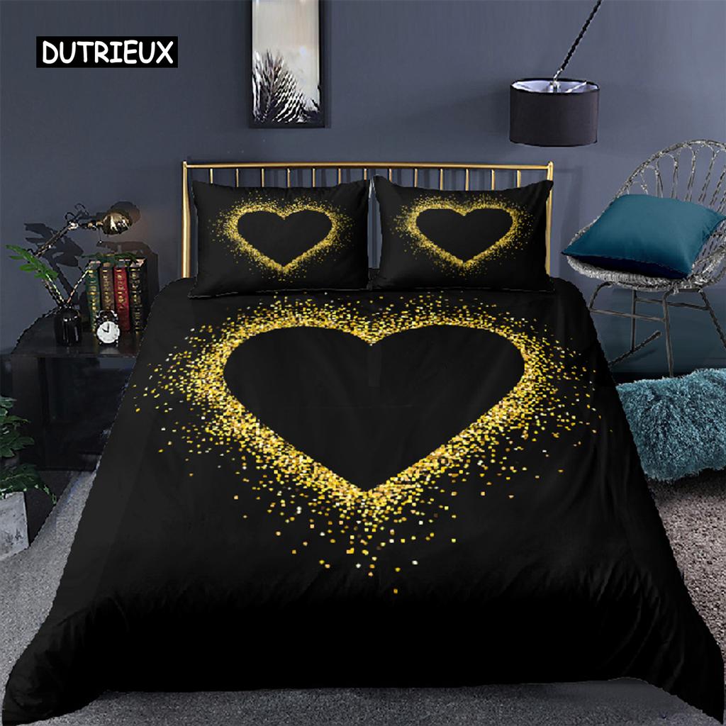 Пододеяльник Love Swan Романтический комплект постельного белья из микрофибры Покрывало King Full для влюбленных пар День святого Валентина Декор для дома