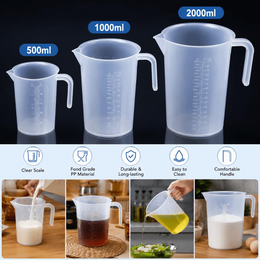 Thickened Plastic Measuring Cup with Scale Liquid Measuring Cup Graduated Cup Kitchen Baking