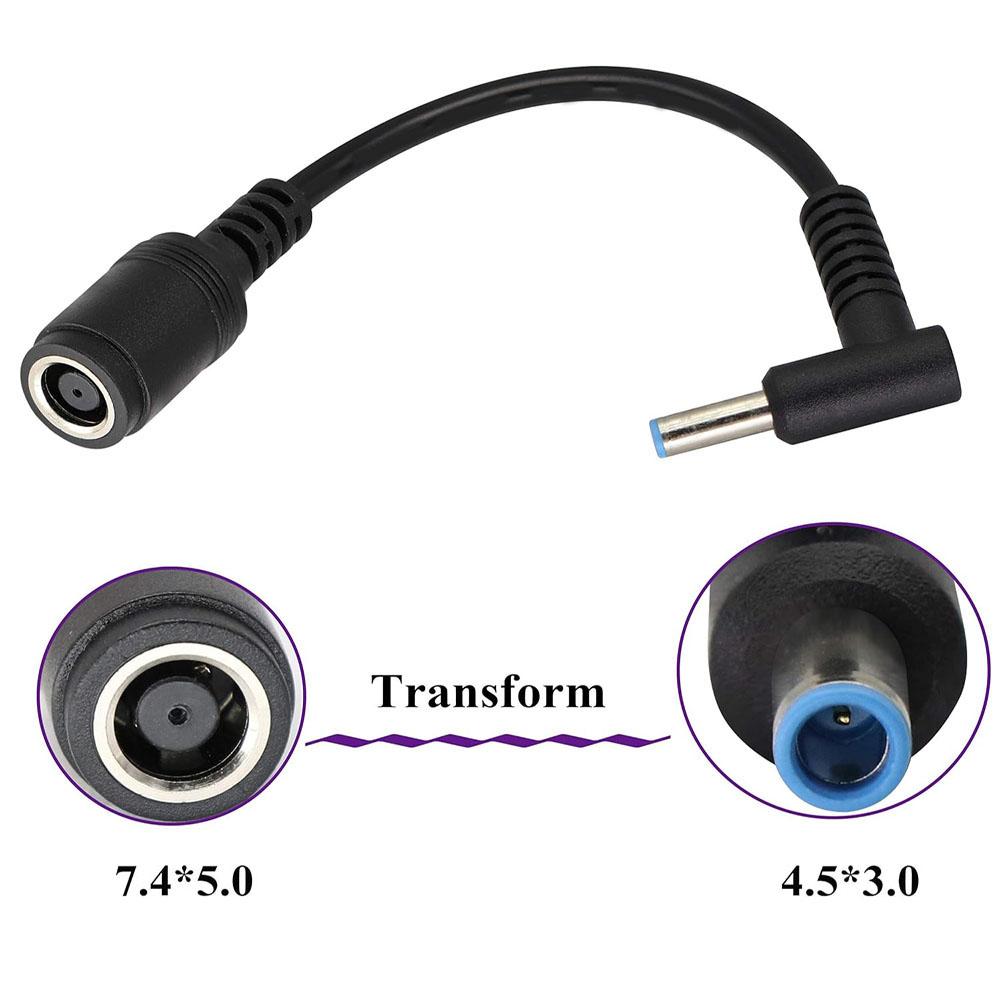 10 шт. Кабель-адаптер-конвертер зарядного устройства постоянного тока Синий наконечник 7,4 мм - 4,5 мм для HP