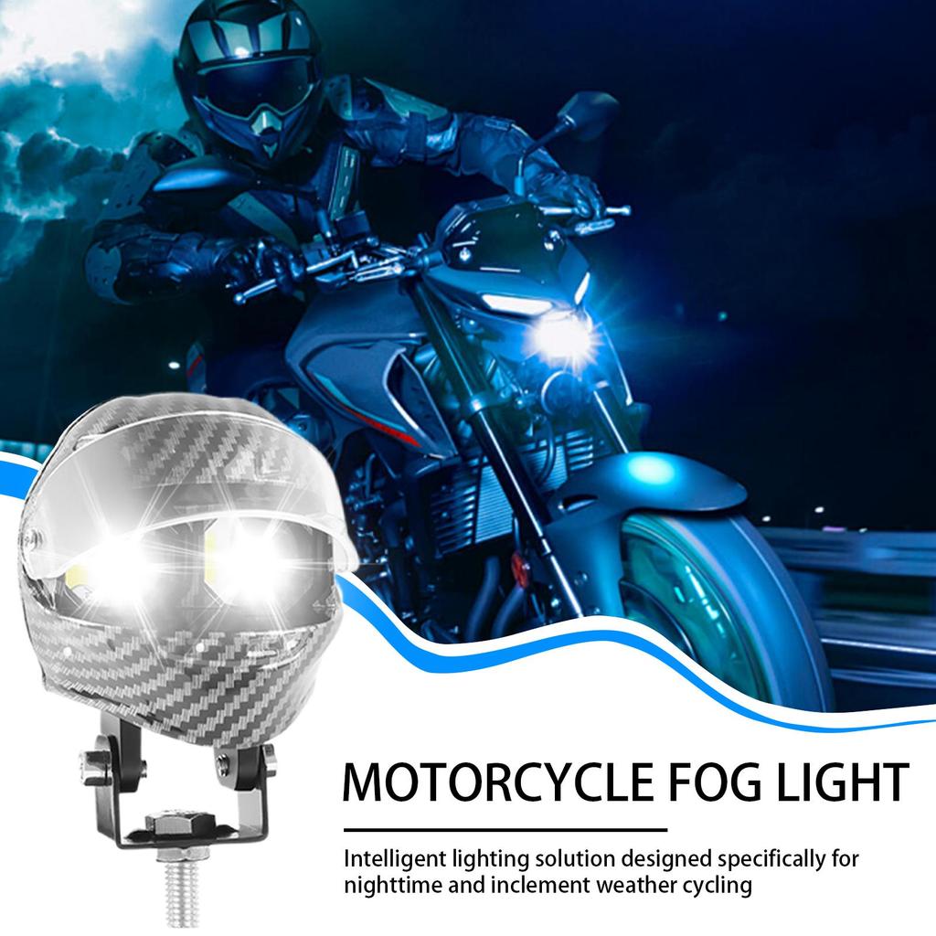 Motorcycle Fog Lights Waterproof LED Spotlight Helmet Shape Double Color Flash Motorcycle Work Light For Road Touring Outdoor