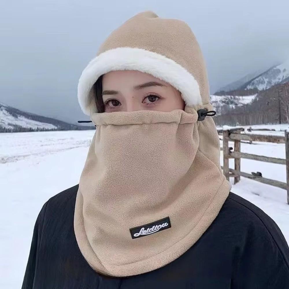 Plush Beanies Cap Windproof Hooded Face Mask New Ear Protection Hat  Outdoor