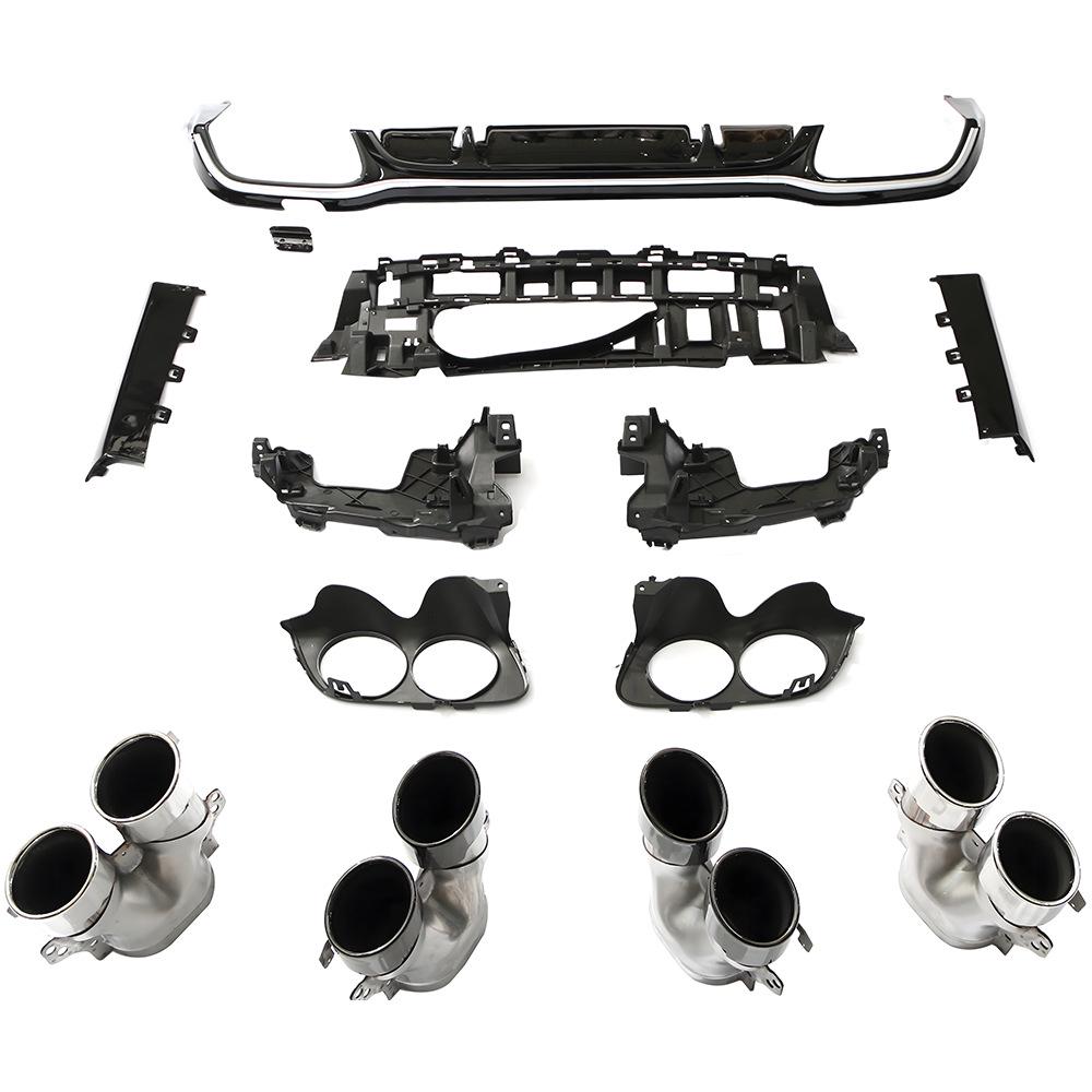 Совместимо с Mercedes-Benz E-Class (2017-2022 гг.) W213 Седан Спортивный E53/E63 Задний диффузор и насадки на глушитель.