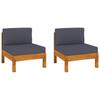 Day and Night - Day and Night Central Sofa 2 Pieces Cushions Dark Gray Acacia Wood