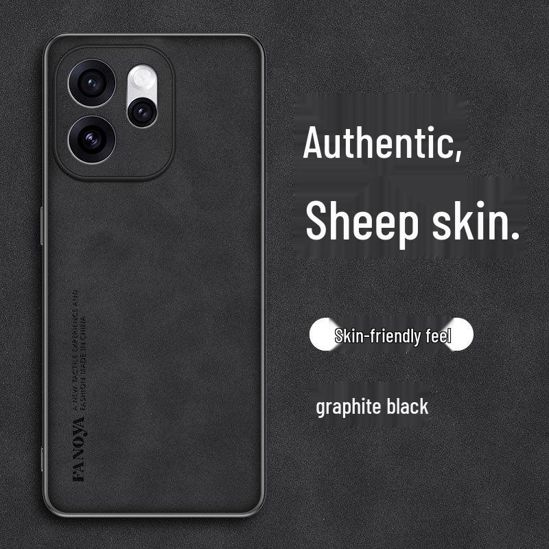Чехол-книжка из кожи ягненка Oppo Reno16, противоударный, для бизнеса