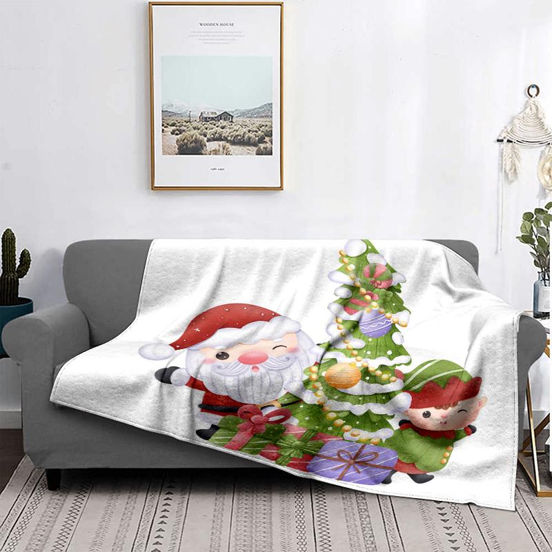 Home Decoration Plush Throw Sofa Blanket Bedspread Bed Fluffy Soft Blankets Decor Plaid Modern Halloween Merry Christmas Winter
