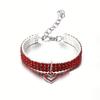 Pet Crystal Collar Kitten Necklace Pet Pendant Shiny Bright Heart Shaped Crystal Diamond Decoration