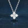 925 Sterling Silver Four Leaf Clover Moissanite Chain Necklace for Women Fashion Fine Chains Necklaces Moissanite Jewelry Gift