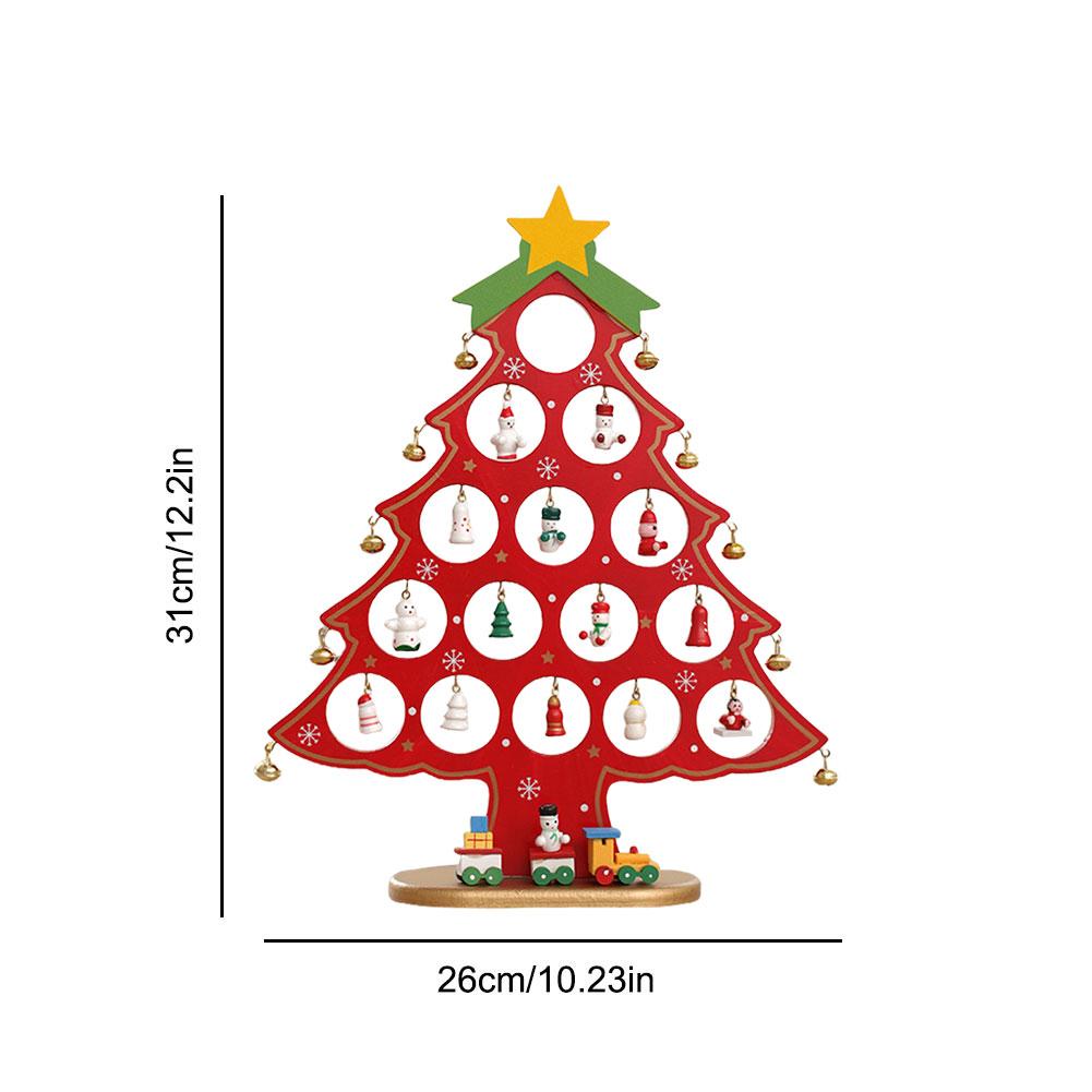 Деревянные DIY Мини елочные украшения Рождественские елки Настольные украшения для Рождества Домашний настольный камин Декор