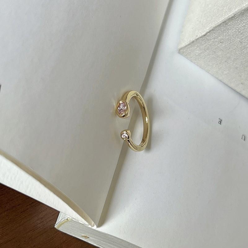 Elegant French Iris Violet Enamel Drop Oil Zircon Ring For Women Fashion Accessory