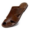 Fashion New Arrival Male Half Drag Business Men Lazy Flats Outdoor Men Leather Sandals Quick-Dry Travel Slides Comfortable Beach Shoes