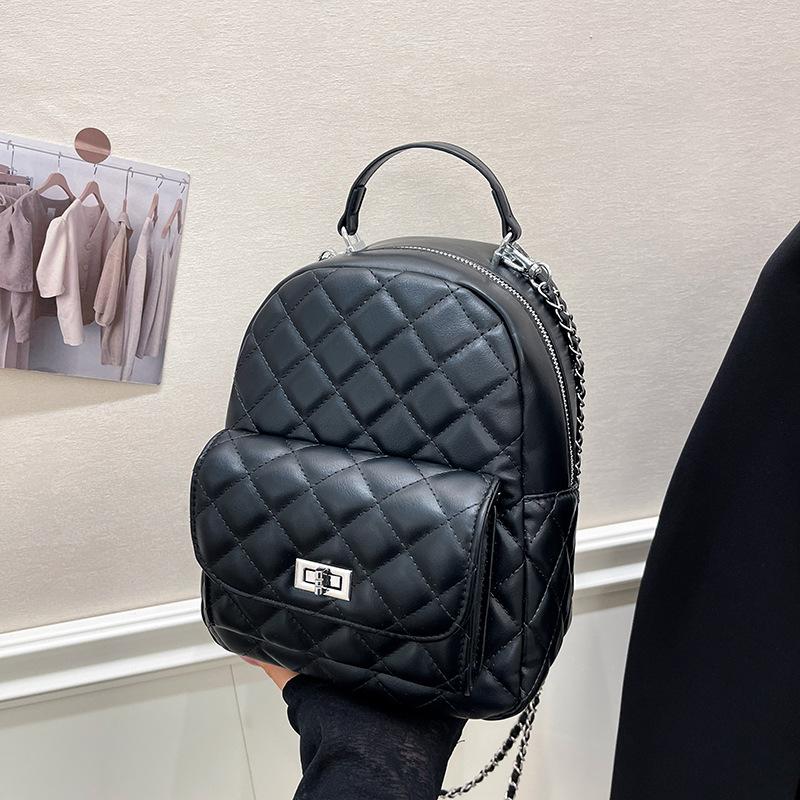 Весенне-летняя новая женская сумка, уличный дорожный рюкзак, ромбовидная вышивка нитью, универсальная простая сумка на цепочке