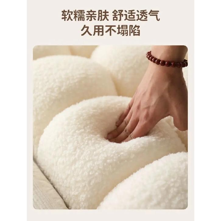 Soft Velvet Bed Backrest Pillow Extra Thick Headboard Cushion Adjustable Cream Tatami Waist Support Universal Cushion Home Decor