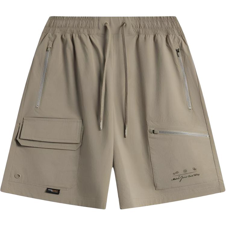 Li-Ning Однотонные спортивные простые шорты на шнуровке, универсальные, удобные, повседневные шорты для мужчин AKSV027-4