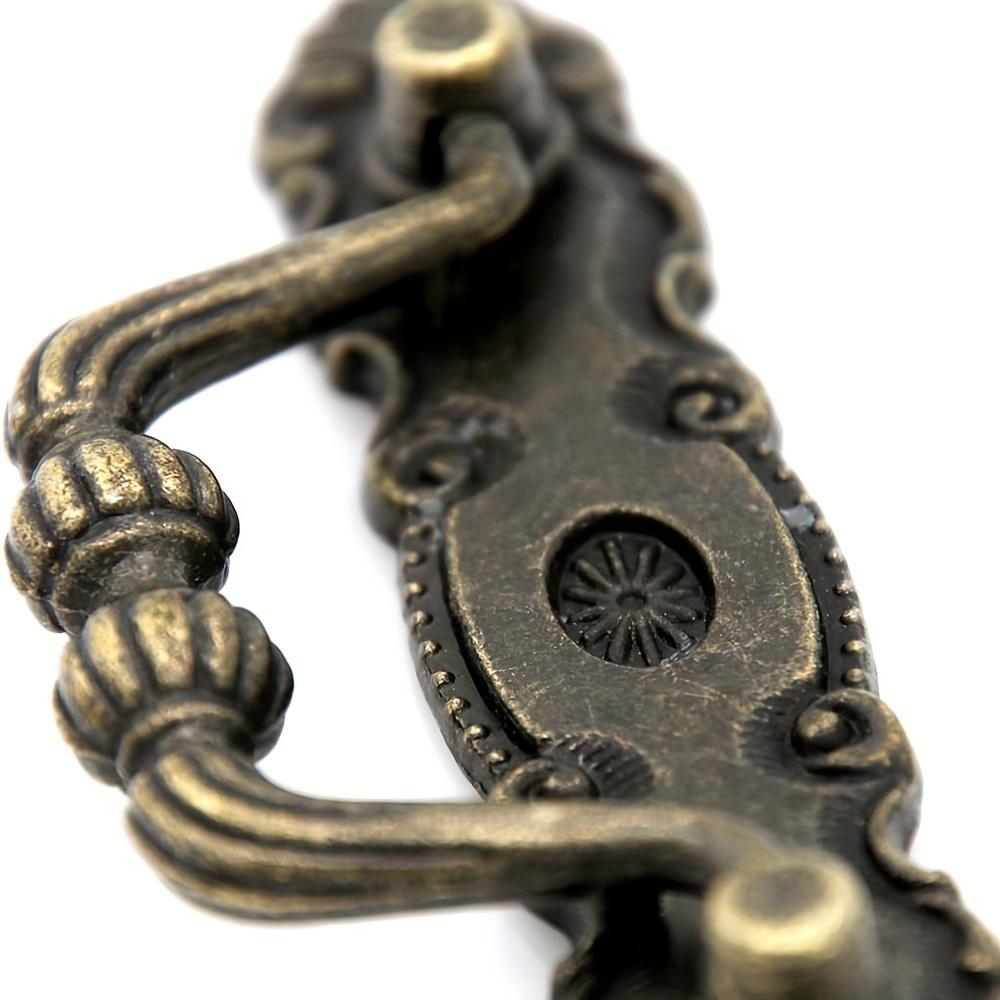 4 шт. Винтажные бронзовые ручки с подъемным кольцом для комода, ручки для туалетного столика, ручки для ящиков из цинкового сплава Art Base