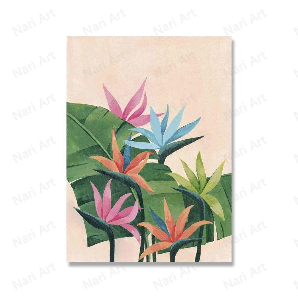 Ботанический кактус Монстера, настенная живопись на холсте, абстрактные растения, скандинавский постер и принт, женщина, кошка, фотографии, современный домашний декор, без рамки