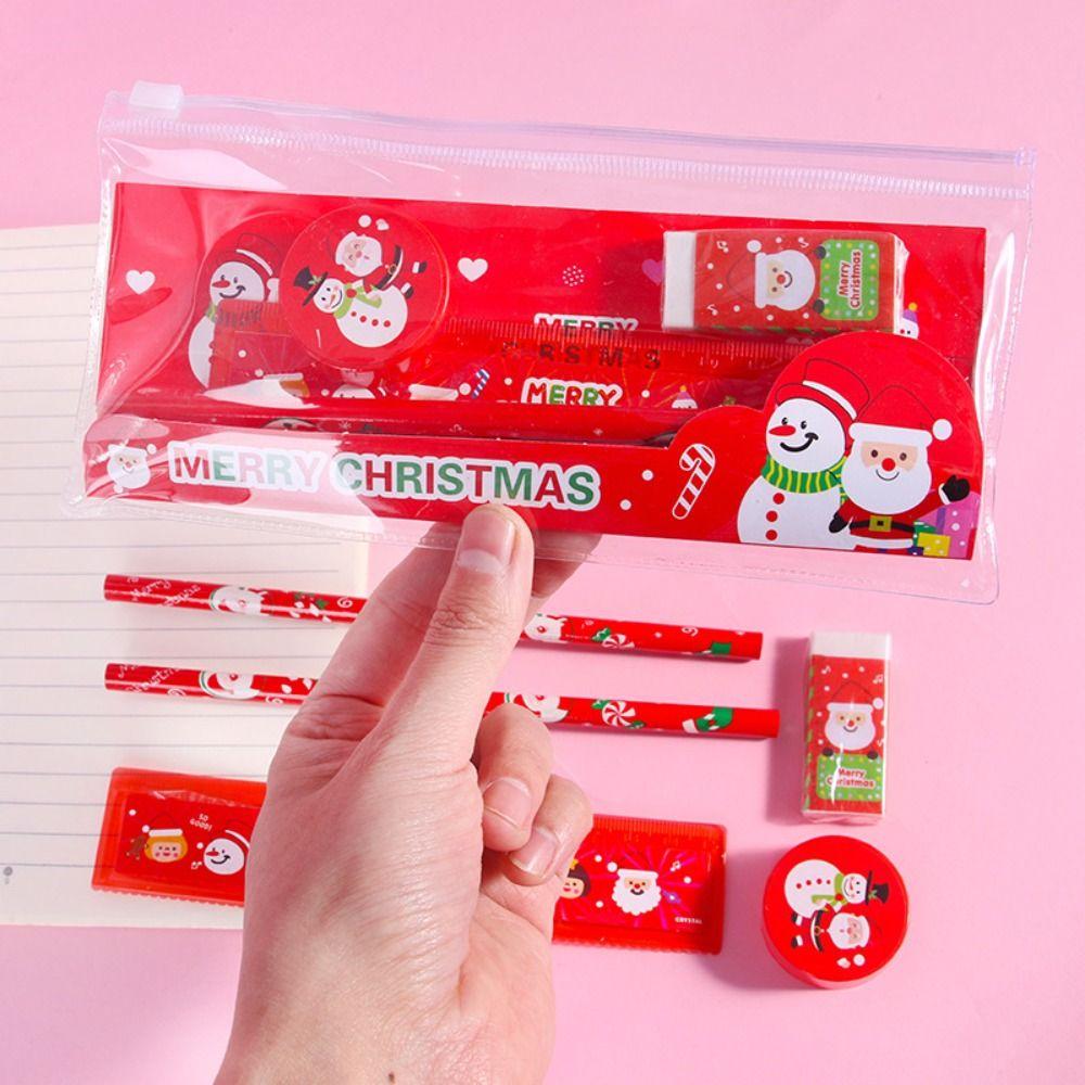 Линейка Рождественский набор канцелярских принадлежностей Блокноты для заметок Рождественские канцелярские подарки Школьный подарок