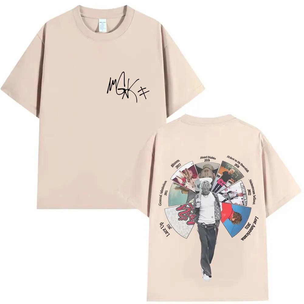 Custom Rapper MGK Lost Americana Tour Album 2025 Cover T Shirts Unisex Unisex Machine Gun Kelly Tshirts Hip Hop Oversized 100 Cott