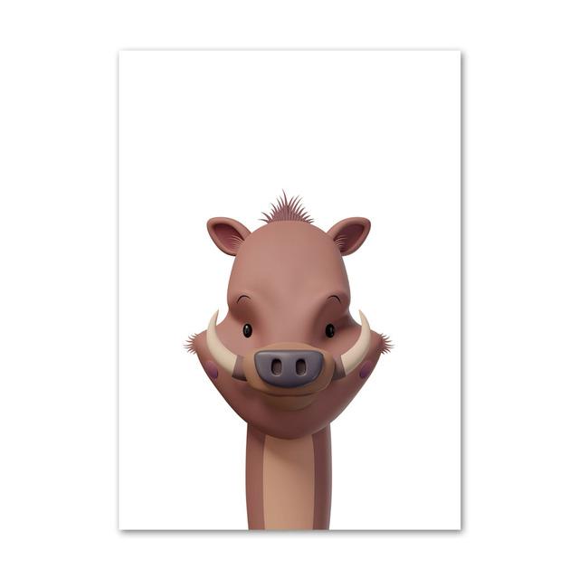 Nordic Poster Print Jungle Animal Elephant Zebra Tiger Lion Giraffe Leopard Nursery Wall Art Canvas Painting Pictures Kids Room