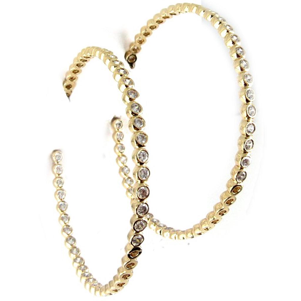 Les Trésors De Lily [L0854] - Серьги-кольца Cristal Plénitude с покрытием из белого золота