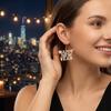 Elegant Happy New Year Earrings Happy New Year Letter Stud Earrings  Celebration Holiday