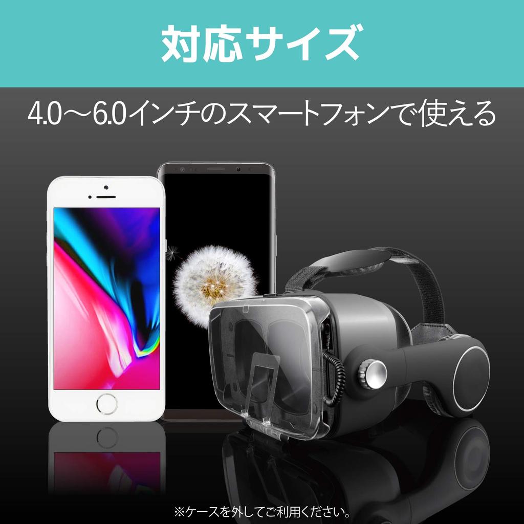 Elecom 3D VR Goggles with Head Mount, Black, P-VRGEH01BK, with Clear Cover for Unobstructed Camera Lens