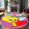Customizable T-Tweety3 Round Non-Slip Carpet - Ideal for Garden, Picnic, Office, Perfect for Decoration, Suitable For All Seasons