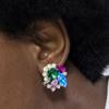 Boucles d'oreilles - LUXENTER - Nyuva - Cristal bleu - Or jaune 18k - Longueur 25,7 mm