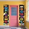Welcome Back To School Banner Decoration First Day of School Backdrop Door Sign for School Classroom Decorations
