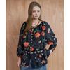 Maxza Flower Pattern Linen Loose Fit Blouse Zf08qb023nh