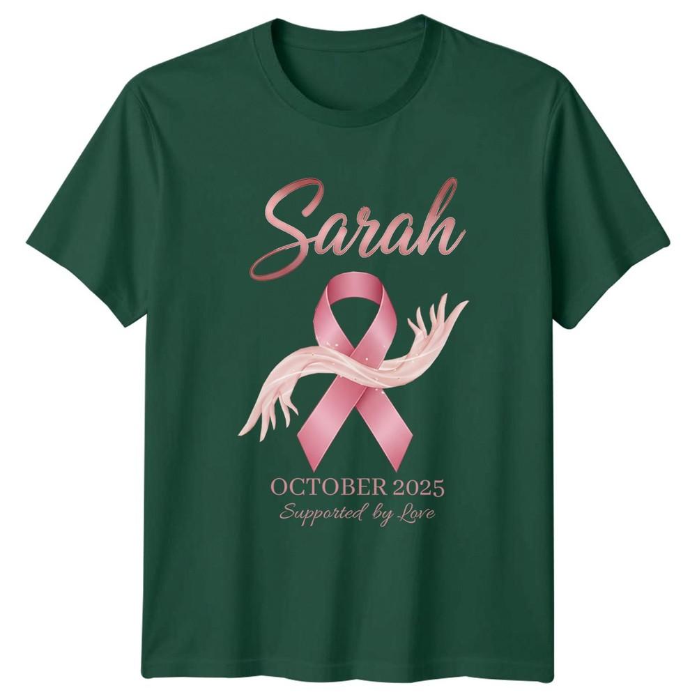 Sarah October 2025 Supported By Love Breast Cancer Awareness Unisexs Unisexs Tee