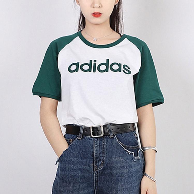 (WMNS) adidas Neo Essentials T-Shirt Asia Sizing 'White Green' Women's GL1177