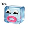 TPR Clear Cube Toy Cartoon Expression Stress Toy, Anxiety Relief Sausage Lip Squeeze Sensory for Relaxation