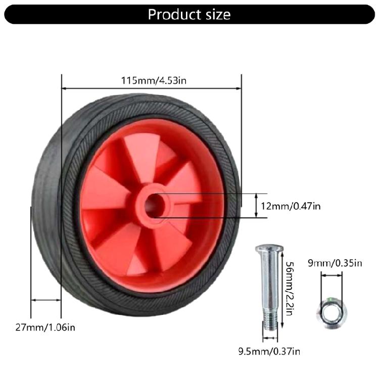 Quiet Rolling Vibration Resistant Replacement Wheel Suitable For Air Compressors Heavy Duty Plastic Casters 5inch/6inch