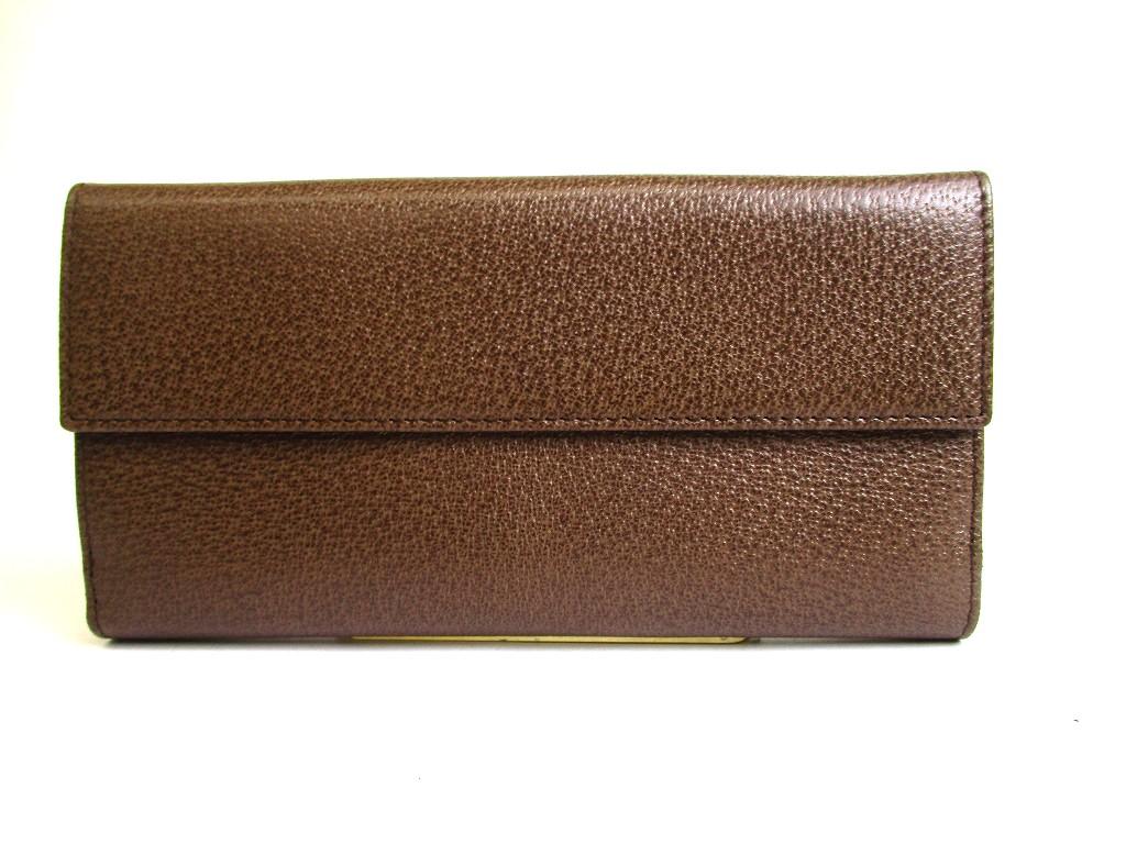 Authentic BVLGARI Dark Brown Leather Classico Silver H/W Trifold Long Flap Wallet #b171 Open box