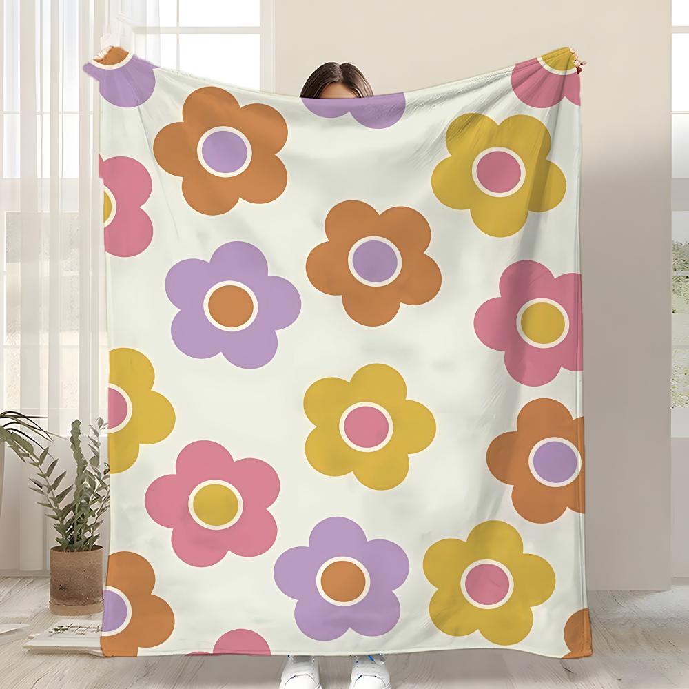 Fashion M-Mary Quant Throw Kid-Friendly Flannel Throw Blanket Soft Warm Anti-Static Washable All Season