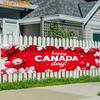 Canada Day Fence Banner, Red Maple Leaf, lawn wall canada outdoor decor