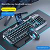 GX80 Membrane Keyboard and Mouse Set Headset Three-Piece Set Wired Office E-sports Gaming Keyboard Mechanical Feel Keyboard