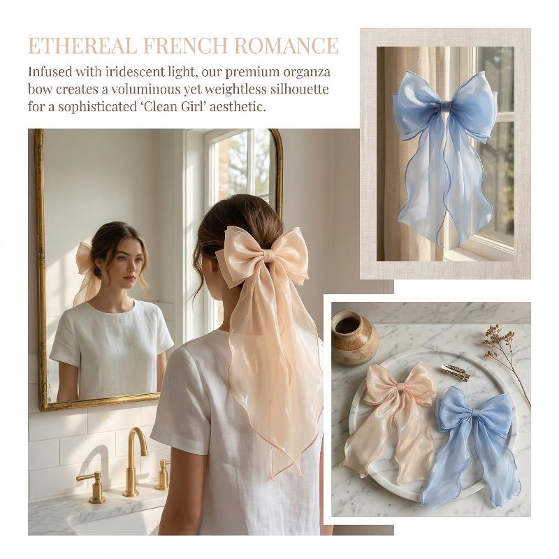 1PC Ribbon Hair Bow, Oversized Long-tail Hairpin, Large Hairpin, Women's Hairstyle Styling Accessories.