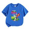 Kids Boys Girls Crew Neck Short Sleeve 100% Cotton T-Shirt, Cute Cartoon Game Character Print Casual Summer Breathable Soft Tee for Daily Wear School