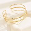 Multilayer Gold Color Cuff Bracelet For Women Punk Style Metal Bracelet Minist Design Ins Daily Wear Party Jewelry