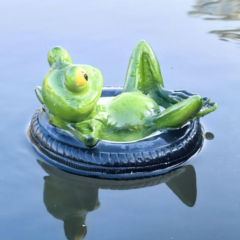 Resin Animal Sculpture Cartoon Floating Pond Ornament Funny Miniatures Figurine Desk