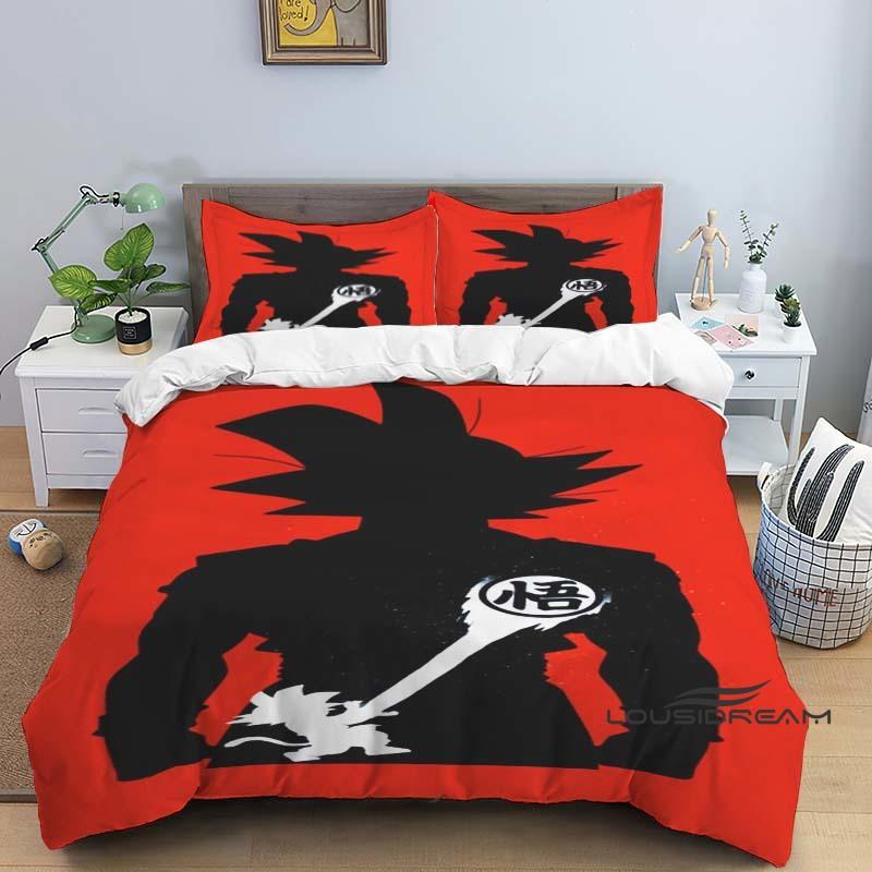 CustomizableDragon Ball Cartoon Print Bedding Set: This soft and comfortable set includes a duvet cover and pillowcases.