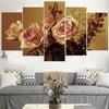 5 Pieces Wall Art Canvas Painting Flesh-colored Rose Flower Poster Modern Living Room Bedroom Home Decoration Modular Pictures No Frame