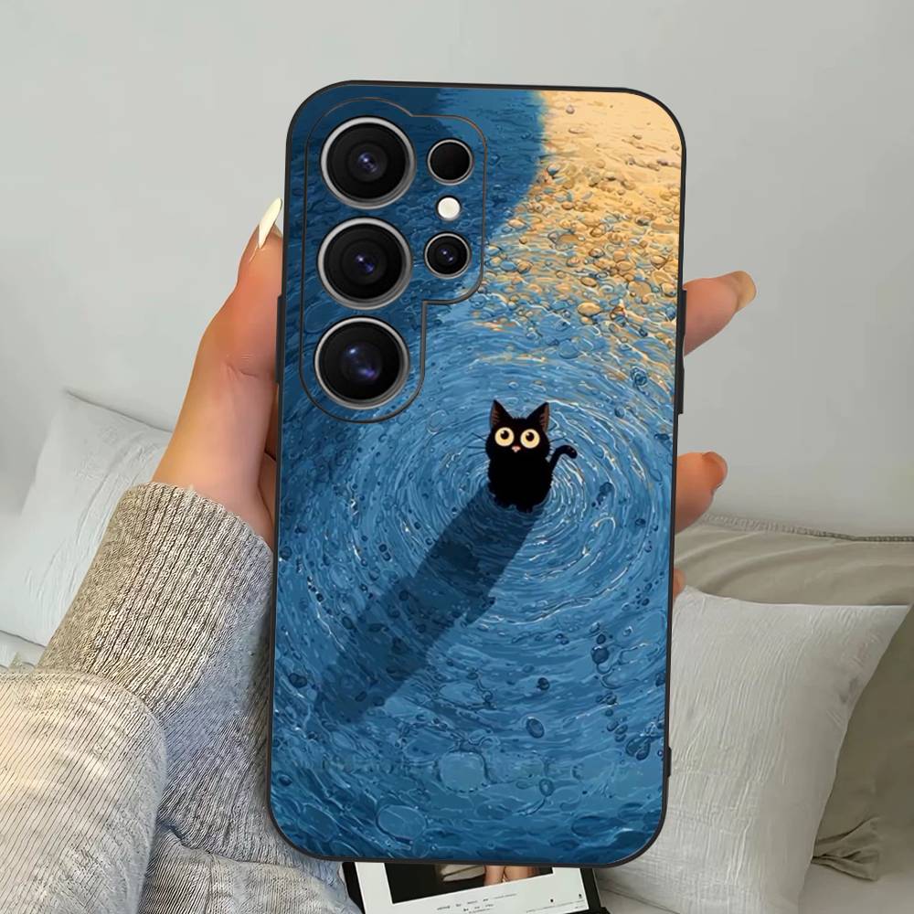 Милый мультяшный чехол для телефона с кошкой для Samsung S 24 Fe 25 Ultra Plus 20 Lite 21 30 22 23 24 22 Ultra 5G Fundas