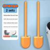 Silicone Toilet Brush and Holder Wall Mounted for Bathroom Quick Drying Efficient Professional Deep Cleaning  Toilet Brush