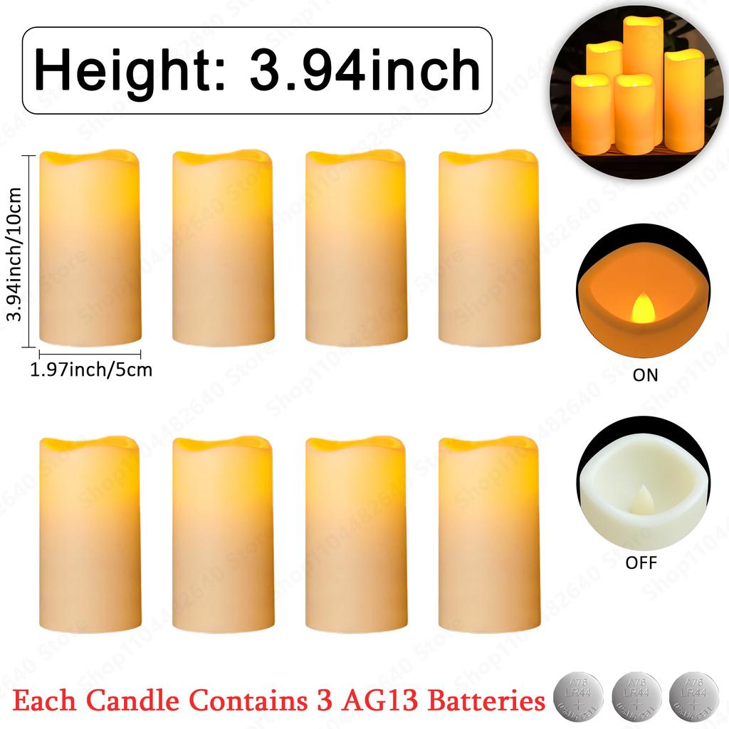 9-72Pcs Flameless Candle Wedding LED Candle Artificial Flickering Candle Battery Operated Candlelight Concert Dinner Home Decor