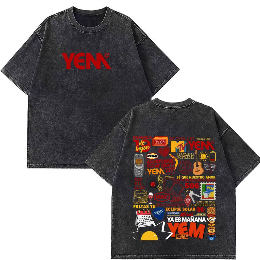 Morat Yem Se Fue El Ayer Y Ya Es Manana Tour 2026 Print Tshirts Men Women Hip Hop Punk Loose Cotton Vintage Washed Tshirts